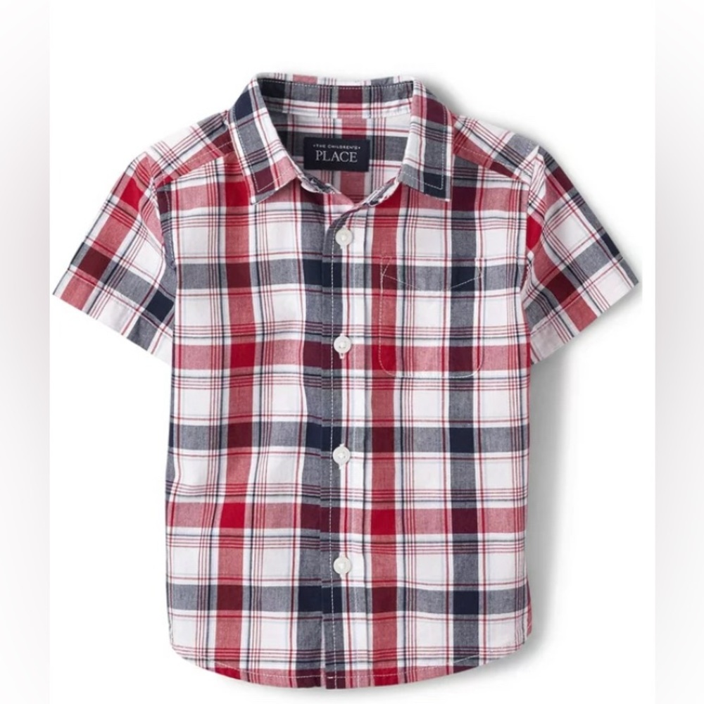 Boys Childrens Place NWOT Plaid Button Down - Sz XL (14)